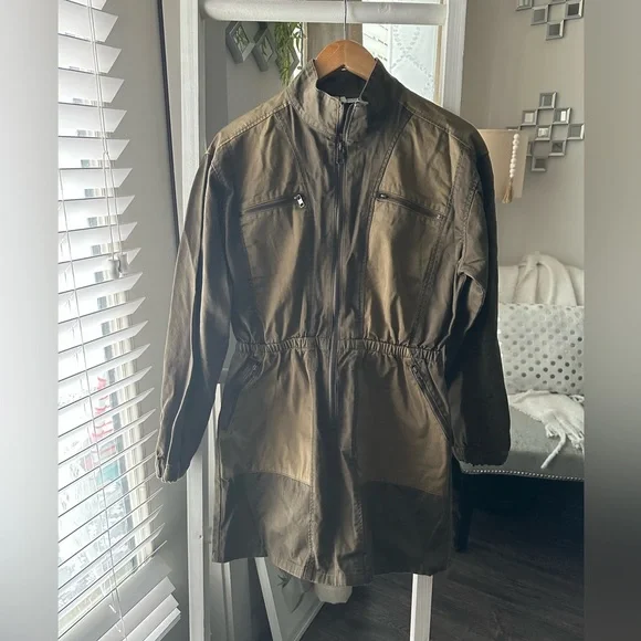 Zara Military Style Two Tone Contrast Utility Dress Size M - Picture 3 of 5